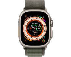 Apple Watch Ultra - 4G/LTE - Smartwatch heren - 49mm - Titanium kast - Groen Alpine bandje - Medium
