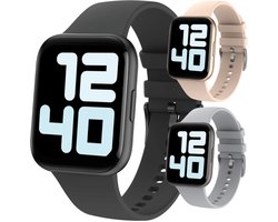 Cinturio SQ1 Black – Zwarte Smartwatch voor heren en dames – beschikbaar in 4 kleuren