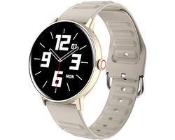 Dames smartwatch - 1,43 inch volledig aanraakscherm fitness horloge - Hartslagmonitor - Waterdicht, geschikt voor Android en iOS - Beige