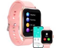 Denver Smartwatch Dames & Heren - Android & iOS - Volledige Belfunctie - Sporthorloge - Hartslagmeter - Stappenteller - Slaapmonitor - Social Media Activiteit - SWC156 - Roze