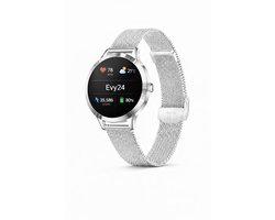 Evy24 Smartwatch Amoled - Smartwatch Dames - Horloge Dames - 40mm - Stappenteller - Slaapmonitor - Saturatiemeter - Zilver