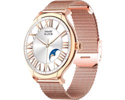 Fance Dames Smartwatch - Rosé Goud - Smartwatch Dames - HD Touchscreen - Horloge - Stappenteller horloge - Bloeddrukmeter - Saturatiemeter