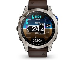 Garmin - 010-02582-55 - D2™ Mach 1 - Smartwatch met bruin oxford lederen horlogebandje en extra zwarte siliconen band