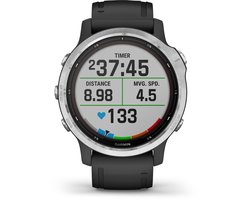 Garmin Fenix 6S Solar Multisport Smartwatch - Geavanceerde GPS Tracker - 10ATM Waterdicht - Zilver/Zwart