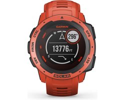 Garmin Instinct Solar - Smartwatch - Robuust GPS Sporthorloge - Zon Oplaadbaar - 45mm - Flame Red