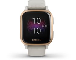 Garmin Venu Sq Music Health Smartwatch - Helder touchscreen - Muziekopslag - 6 dagen batterij - Light Sand/Rose Gold
