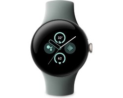 Google Pixel Watch 2 - Goud - GPS - Hartslagmonitor - Stressmanagement - Grijze Siliconenband