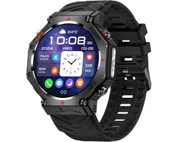 GPS-smartwatch voor heren, 1,39 inch HD smartwatch met oproepen, bluetooth/led-flitslicht, hartslag, SpO2, slaap, 3 ATM, waterdicht en batterij 530 mAh, 107 sportmodi, sporthorloge - zwart