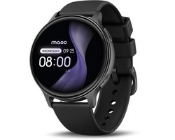 Maoo Ventura 2 - GPS Smartwatch Dames - AMOLED - Siliconen, Leren en Sportbandje - Stappenteller - Hartslagmeter - Slaapmonitor - Belfunctie - AOD - Multisport - Geschikt voor Android en iOS - Zwart
