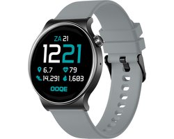 OOQE WATCH CS PRO - Smartwatch Heren en Dames | Geschikt voor iOS en Android | Full HD | Notificaties | Gezondheidsanalyse | Sportanalyse | GPS Koppeling | Bellen | Muziek/Audio Luisteren | Spelletjes | Ergonomisch | Nederlandstalig | Grijs