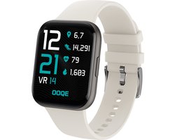 OOQE WATCH PRO 6 - Smartwatch Heren en Dames | Geschikt voor iOS en Android | Full HD | Notificaties | Gezondheidsanalyse | Sportanalyse | GPS koppeling | Music & Call Control | Spelletjes | Ergonomisch | Nederlandstalig | Wit
