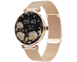 Royal Empire Smartwatch Dames – AMOLED Smartwatch Dames – RVS & Siliconen Bandje – 1,78″ AMOLED Scherm – Stappenteller – Hartslagmeter & SpO2 – Slaapmonitor – Multisport – IP68 Waterdicht – Notificaties – Roségoud