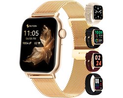 Siltcon® Seréa Smartwatch Dames - Horloge Dames - Stappenteller Horloge Dames - Hartslagmeter - Slaapmonitor - Saturatiemeter - Geschikt voor iOS/Android - AMOLED - RVS - Elke pols - Incl. 5 Bandjes