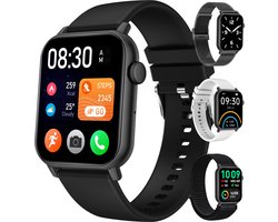 Siltcon® Smartwatch Heren & Dames Pro - Sporthorloge Dames & Heren - Stappenteller Horloge - Hartslagmeter – Bloeddrukmeter - Slaapmonitor - Saturatiemeter – Smartwatch Dames, Heren & Kinderen - Elke Smartphone - RVS - Elke pols - Incl. 4 Bandjes