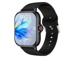 Sjika - Smartwatch – Bluetooth bellen & berichten – Fitness & slaapmonitor – 100+ sportmodi – iPhone & Android – Zwart - RVS