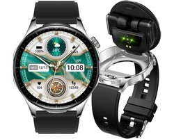 Smart Horloge voor mannen vrouwen, ingebouwde Bluetooth-oortelefoon, 1,43 inch AMOLED groot scherm, sporthorloge geschikt voor iOS Android-telefoon, fitnesstracker met hartslagslaapmonitor (zilver)