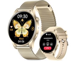 Smartwatch voor dames en heren, 1,43 inch HD smartwatch voor heren met 100+ sport, sporthorloge voor heren om oproepen te beantwoorden, stappenteller, hartslagmeter, geschikt voor iOS Android