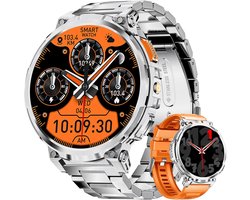 Smartwatch voor heren - 1,85 inch HD groot display, 730 mAh accu, sporthorloge voor heren, met zaklamp/120+ sportmodi, IP68 waterdicht, fitnesshorloge met 24/7 hartslag, slaapmonitor