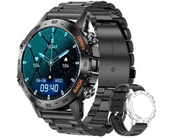 Smartwatch voor heren met telefoonfunctie, 1,39 inch AMOLED 5ATM fitnesshorloge met slaapmonitor, stappenteller, hartslagfrequentie, SpO2, 100+ sportmodi, sporthorloge, activiteitstracker