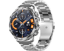 Smartwatch voor heren met telefoonfunctie, 800 mAh accu, 1,85 inch AMOLED 5 ATM waterdicht fitnesshorloge met stappenteller SpO2, slaapmonitor, 123 sportmodi, geschikt voor Android iOS