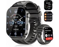 Synyq Axis GPS Smartwatch Dames en Heren - GPS 5 satellieten - Waterdicht - Belfunctie - Stappenteller - Hartslagmeter - Slaapmonitor - Multisport - Geschikt voor Android en iOS - Zwart