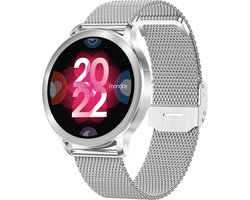 Xssive Smartwatch Dames & Heren - Smartwatch Geschikt voor Android & Apple - AMOLED Display - Bluetooth 5.3 - Hartslagmeter, Bloedzuurstofmeter & Slaaptracker - Inclusief 2 Bandjes (Milanese & Siliconen)