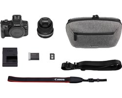 Canon EOS R100 - Systeemcamera Travelkit - + RF-S 18-45mm IS STM-lens + schoudertas, geheugenkaart & batterijpakket - Alleen verkrijgbaar bij bol