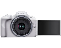 Canon EOS R50 WIT + RF-S 18-45 IS STM - Systeemcamera - 24.2 MP - 4K Video - Kantelbaar touchscreen - Inclusief standaard zoomlens