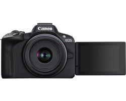 Canon EOS R50 Zwart Travel kit + RF-S 18-45mm IS STM - Systeemcamera - 24.2 MP - 4K Video - Kantelbaar touchscreen - Schoudertas - Geheugenkaart - Inclusief standaard zoomlens
