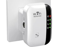 2026 Nieuw Model WiFi-Repeater, WiFi-Versterker voor Thuis met Groot Bereik tot 5000 ft² en 50 Apparaten, Draadloze Repeater met Ethernet-poort, 1-Knop Installatie, WiFi-Signaalversterker voor Huis en Kantoor, EU-stekker
