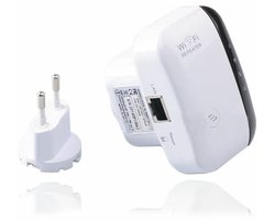 300Mbps Wi-Fi Repeater, 2,4GHz, met netwerkversterker met groot bereik, Ethernet-poort, WPS, AP-modus, eenvoudig in te stellen, compatibel met alle WLAN-apparaten) EU-stekker