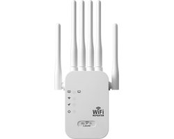 5G WiFi Signaalversterker 1200M 6 Antennes Wit Uitgebreid WiFi Bereik Thuis Kantoor