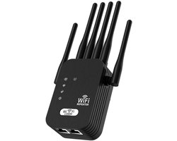 5G WiFi Signaalversterker 1200M 6 Antennes Zwart – WiFi Extender Thuis & Kantoor