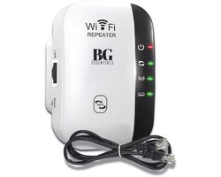 BG essentials ® WiFi Versterker Stopcontact Wit - Inclusief Internet Kabel - Handleiding - Repeater - 300Mbps - Draadloos - Extender