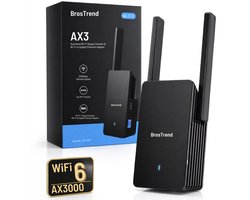 BrosTrend® AX3 Krachtige Wifi Versterker - WiFi 6 - 3000 Mbps - Tot 204 m² & 45 Apparaten - Wifi versterker - Wifi repeater - Wifi versterker stopcontact - Range Extender
