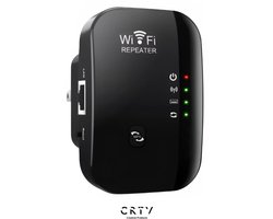 CRTV™ Wifi Versterker Stopcontact - Wifi Repeater - Wifi Versterkers - 300Mbps - Zwart