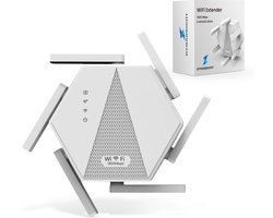 DynaBright WiFi Versterker Stopcontact – 1800 Mbit/s – WiFi 6 - Dual-Band - 2,4 & 5.8 G – WiFi Repeater - WiFi Booster - WPA/WPA2 - WiFi Extender