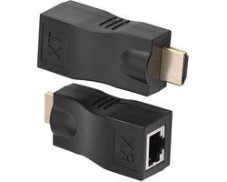 HDMI Extender, 2Pcs HDMI To Ethernet Adapter, Rj45 Ethernet To HDMI Cable, 30M Transmission Distance, For Connecting HDMI Devices Over Long Distances