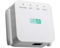 Oneay WiFi-versterker, Extendtecc WiFi-versterker, WiFi-bereikverlenger 300 Mbps, draadloze signaalversterker 2,4 en 5 GHz dual-band met 4 antennes en 360° volledige dekking