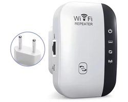 Premium Mini Wifi Repeater | Draadloze Signaalversterker en Netwerk Enhancer | 2,4 GHz | Repeater- en Access Point-modus | Wit
