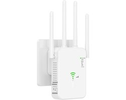 QEVA Wifi Versterker - Wifi Repeater - Wifi Extender - Wit - 13cm x 10cm x 10cm