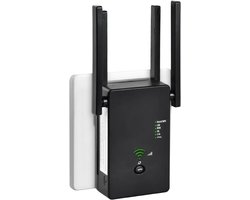 RVV® Wifi Versterker Stopcontact - Wifi Versterker - 1200 Mbit/s - 4 Antennes ‎zwart, 15cm x 12cm x 8cm