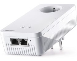 SAVI® Wifi Versterker Stopcontact - Repeater - 2 Ethernet-Poorten - 1200 Mbit - Wit - 4cm x 6cm x 10cm