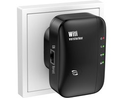 TIM® Wifi Versterker Stopcontact - Wifi Versterker - 300 Mbit/s - Zwart - 10cm x 10cm x 7cm