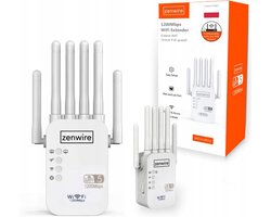 Ultra WiFi Repeater - Zenwire - WD-R1201U - Wifi Signaal Extender Booster - Wi-Fi 1200mb/s - Super WiFi Booster - Wifi Repeater met 6 antennes - Geschikt voor 2.4 Ghz - Tot 20 m - Range Extender