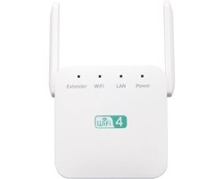 WiFi Extender - 300M 2.4GHz Dual Band Internet Versterker - WiFi Signaalversterker met 2 Antennes - Router, Repeater & AP-modus - Tot 10 Apparaten - Wit