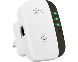 Wifi-repeater, wifi-versterker, 300 Mbit/s, 2,4 GHz, wifi-repeater met repeater modus/accesspoint/WPS/LAN-poort-functie, wifi-range extender voor grote ruimte, villa tuin [Energieklasse A+++]