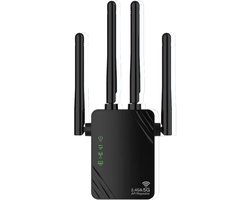 WiFi-signaalversterker 1200 Mbps, langeafstandsversterker voor thuis en buitenshuis, bereik van 12880 vierkante voet, compatibel met 105 apparaten, eenvoudige installatie, WiFi-extender