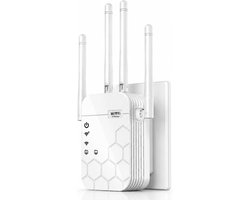 Wifi-signaalversterker, 1200 Mbps wifi-extender, wifi-repeater voor thuis, 4x sneller | Bereik tot ca. 1570 m², internetversterker, 5,8 GHz/2,4 GHz wifi-extender met ethernetpoort