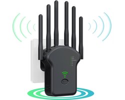WiFi Versterker - 1200 Mbit/s - WiFi Repeater - 5G & 2,4 G - Dual-Band - WiFi Booster - WiFi Extender - Zwart